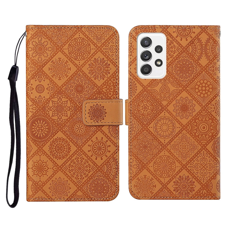 Ethnic Style Embossed Pattern Horizontal Flip Leather Case with Holder & Card Slots & Wallet & Lanyard, For Samsung Galaxy S21 FE, For Samsung Galaxy A52 5G / 4G, For Samsung Galaxy A72 5G / 4G, For Samsung Galaxy A22  4G, For Samsung Galaxy A22  5G   ...