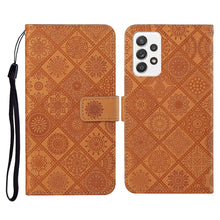 Load image into Gallery viewer, Ethnic Style Embossed Pattern Horizontal Flip Leather Case with Holder &amp; Card Slots &amp; Wallet &amp; Lanyard, For Samsung Galaxy S21 FE, For Samsung Galaxy A52 5G / 4G, For Samsung Galaxy A72 5G / 4G, For Samsung Galaxy A22  4G, For Samsung Galaxy A22  5G   ...