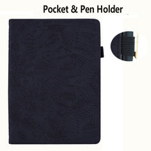 Load image into Gallery viewer, Calf Pattern Double Folding Design Embossed Leather Case with Holder &amp; Card Slots &amp; Pen Slot &amp; Elastic Band, For Samsung Galaxy Tab A7 Lite 8.7 (2021) T220 / T225, For Amazon Fire HD 10 / 10 Plus (2021)