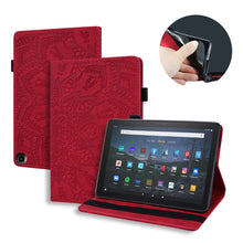 Load image into Gallery viewer, Calf Pattern Double Folding Design Embossed Leather Case with Holder &amp; Card Slots &amp; Pen Slot &amp; Elastic Band, For Samsung Galaxy Tab A7 Lite 8.7 (2021) T220 / T225, For Amazon Fire HD 10 / 10 Plus (2021)