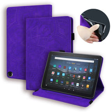 Load image into Gallery viewer, Calf Pattern Double Folding Design Embossed Leather Case with Holder &amp; Card Slots &amp; Pen Slot &amp; Elastic Band, For Samsung Galaxy Tab A7 Lite 8.7 (2021) T220 / T225, For Amazon Fire HD 10 / 10 Plus (2021)