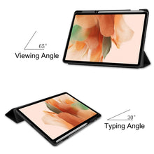 Load image into Gallery viewer, Pure Color Horizontal Flip TPU + PU Leather Case with Three-folding Holder &amp; Sleep / Wake-up Function &amp; Pen Slot, For Samsung Galaxy Tab S7 Lite T730 / T735 / Tab S7 FE T736