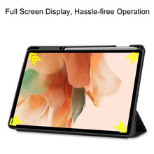 Load image into Gallery viewer, Pure Color Horizontal Flip TPU + PU Leather Case with Three-folding Holder &amp; Sleep / Wake-up Function &amp; Pen Slot, For Samsung Galaxy Tab S7 Lite T730 / T735 / Tab S7 FE T736