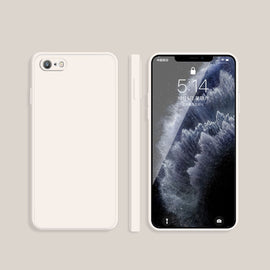 Solid Color Imitation Liquid Silicone Straight Edge Dropproof Full Coverage Protective Case, For iPhone 6s / 6, For iPhone 6s Plus / 6 Plus, For iPhone SE 2022 / SE 2020 / 8 / 7, For iPhone 8 Plus / 7 Plus, For iPhone X / XS