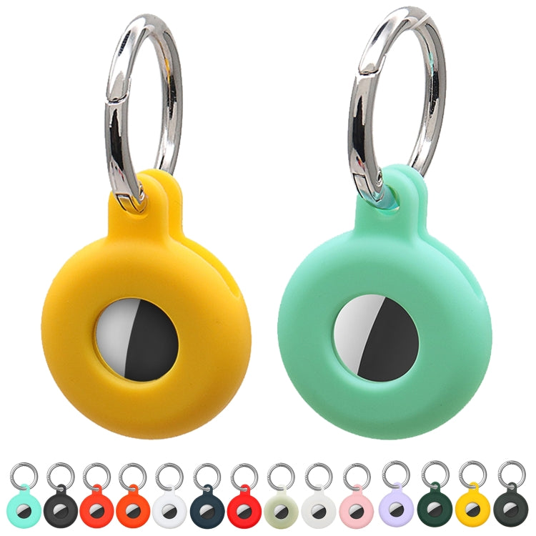 Hollow Anti-scratch Silicone Shockproof Protective Cover Case with Keychain Hook Loop, For AirTag