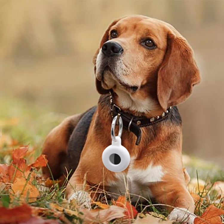 Hollow Anti-scratch Silicone Shockproof Protective Cover Case with Keychain Hook Loop, For AirTag