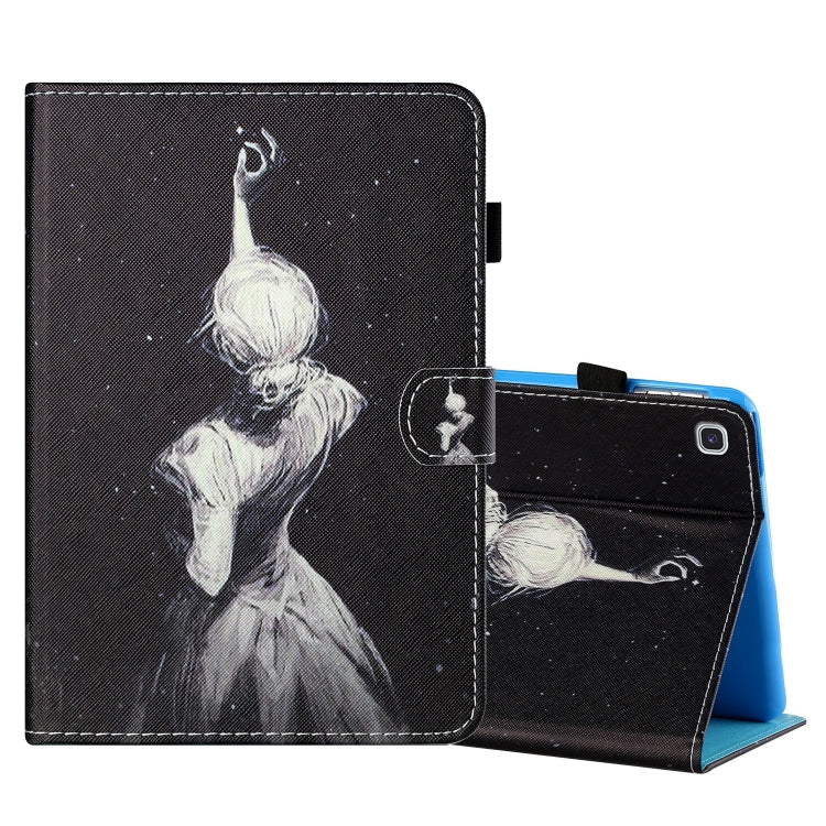 Coloured Drawing Stitching Horizontal Flip Leather Case with Holder & Card Slot, For Samsung Galaxy Tab A7 Lite 8.7 (2021) T220