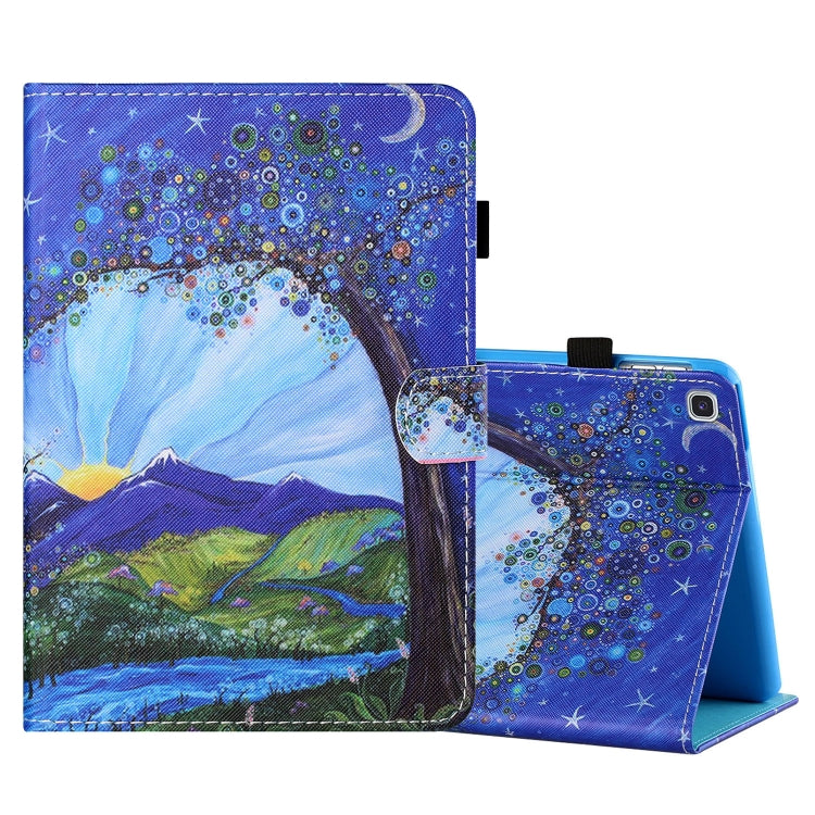 Coloured Drawing Stitching Horizontal Flip Leather Case with Holder & Card Slot, For Samsung Galaxy Tab A7 Lite 8.7 (2021) T220