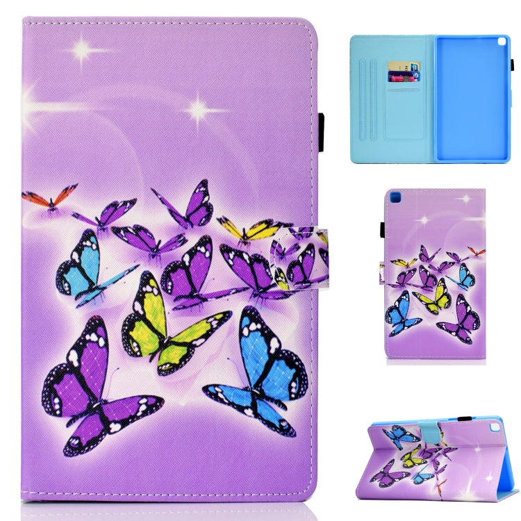 Coloured Drawing Stitching Horizontal Flip Leather Case with Holder & Card Slot, For Samsung Galaxy Tab A7 Lite 8.7 (2021) T220