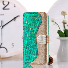 Load image into Gallery viewer, Laser Glitter Powder Matching Crocodile Texture Horizontal Flip Leather Case with Card Slots &amp; Holder &amp; Wallet, For Samsung Galaxy A22 4G, For Samsung Galaxy A22 5G
