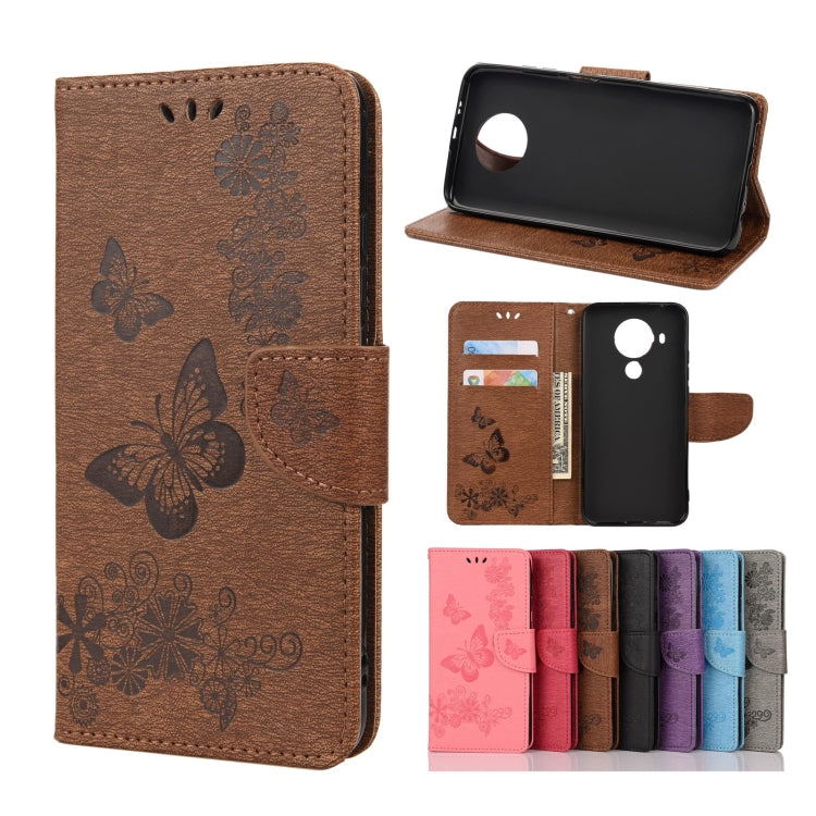 Butterflies Embossing Horizontal Flip Leather Case with Holder & Card Slots & Wallet, For Motorola Moto G30, For Nokia 5.4, For Xiaomi Redmi Note 10 Pro, For Xiaomi Redmi Note 10 5G, For Xiaomi Redmi Note 10, For Xiaomi Poco F3
