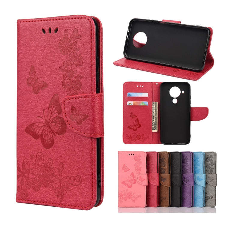 Butterflies Embossing Horizontal Flip Leather Case with Holder & Card Slots & Wallet, For Motorola Moto G30, For Nokia 5.4, For Xiaomi Redmi Note 10 Pro, For Xiaomi Redmi Note 10 5G, For Xiaomi Redmi Note 10, For Xiaomi Poco F3