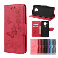 Load image into Gallery viewer, Butterflies Embossing Horizontal Flip Leather Case with Holder &amp; Card Slots &amp; Wallet, For Motorola Moto G30, For Nokia 5.4, For Xiaomi Redmi Note 10 Pro, For Xiaomi Redmi Note 10 5G, For Xiaomi Redmi Note 10, For Xiaomi Poco F3