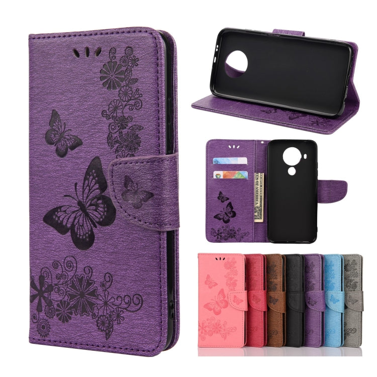 Butterflies Embossing Horizontal Flip Leather Case with Holder & Card Slots & Wallet, For Motorola Moto G30, For Nokia 5.4, For Xiaomi Redmi Note 10 Pro, For Xiaomi Redmi Note 10 5G, For Xiaomi Redmi Note 10, For Xiaomi Poco F3