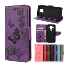 Load image into Gallery viewer, Butterflies Embossing Horizontal Flip Leather Case with Holder &amp; Card Slots &amp; Wallet, For Motorola Moto G30, For Nokia 5.4, For Xiaomi Redmi Note 10 Pro, For Xiaomi Redmi Note 10 5G, For Xiaomi Redmi Note 10, For Xiaomi Poco F3