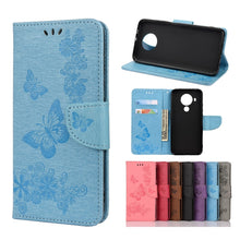 Load image into Gallery viewer, Butterflies Embossing Horizontal Flip Leather Case with Holder &amp; Card Slots &amp; Wallet, For Motorola Moto G30, For Nokia 5.4, For Xiaomi Redmi Note 10 Pro, For Xiaomi Redmi Note 10 5G, For Xiaomi Redmi Note 10, For Xiaomi Poco F3