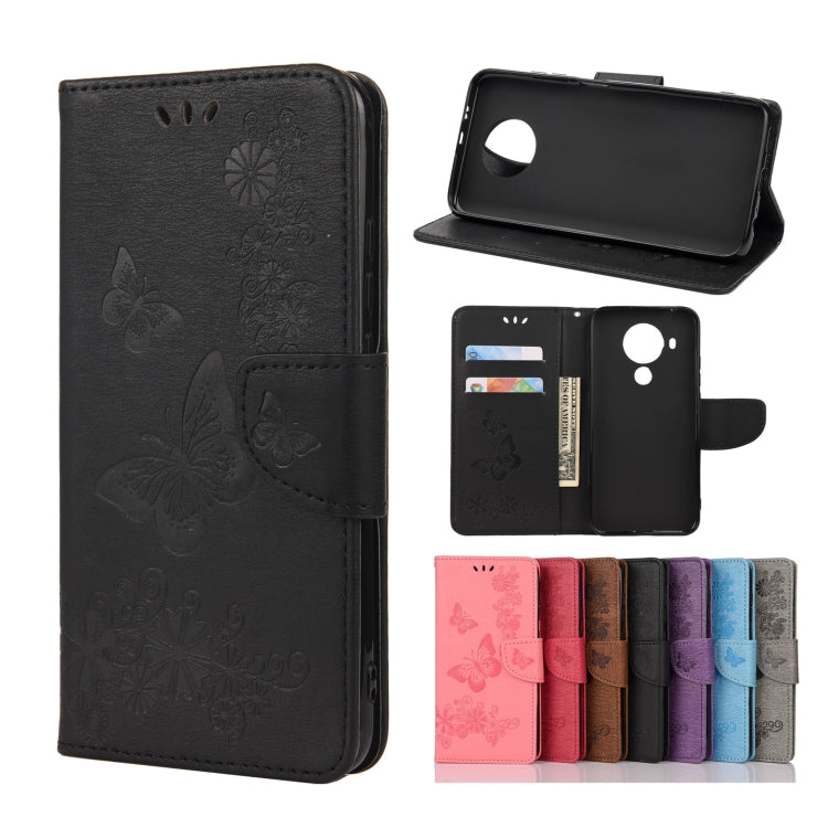 Butterflies Embossing Horizontal Flip Leather Case with Holder & Card Slots & Wallet, For Motorola Moto G30, For Nokia 5.4, For Xiaomi Redmi Note 10 Pro, For Xiaomi Redmi Note 10 5G, For Xiaomi Redmi Note 10, For Xiaomi Poco F3
