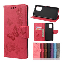 Load image into Gallery viewer, Butterflies Embossing Horizontal Flip Leather Case with Holder &amp; Card Slots &amp; Wallet, For Motorola Moto G30, For Nokia 5.4, For Xiaomi Redmi Note 10 Pro, For Xiaomi Redmi Note 10 5G, For Xiaomi Redmi Note 10, For Xiaomi Poco F3