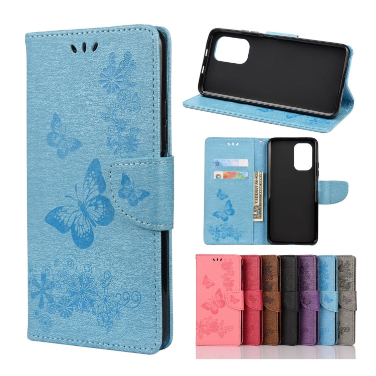 Butterflies Embossing Horizontal Flip Leather Case with Holder & Card Slots & Wallet, For Motorola Moto G30, For Nokia 5.4, For Xiaomi Redmi Note 10 Pro, For Xiaomi Redmi Note 10 5G, For Xiaomi Redmi Note 10, For Xiaomi Poco F3