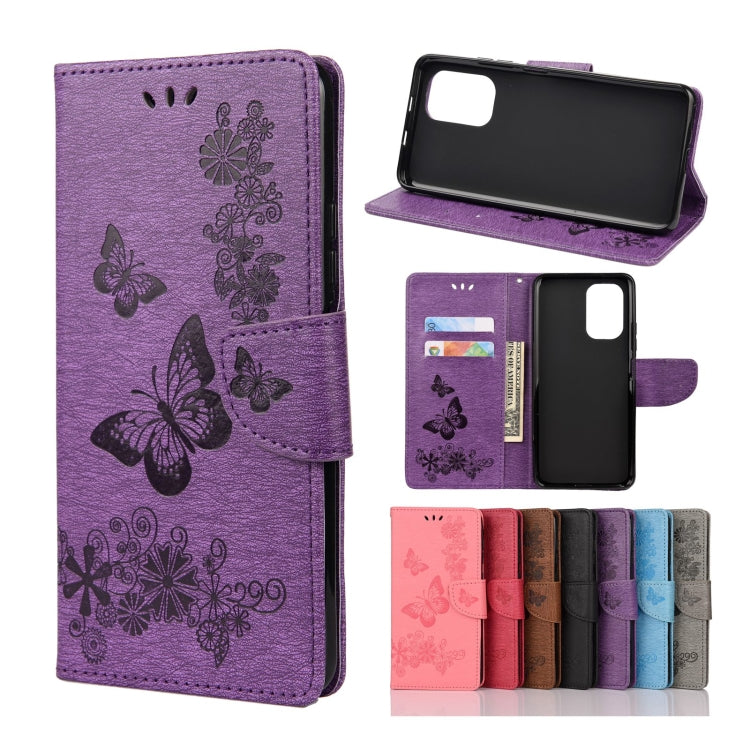 Butterflies Embossing Horizontal Flip Leather Case with Holder & Card Slots & Wallet, For Motorola Moto G30, For Nokia 5.4, For Xiaomi Redmi Note 10 Pro, For Xiaomi Redmi Note 10 5G, For Xiaomi Redmi Note 10, For Xiaomi Poco F3