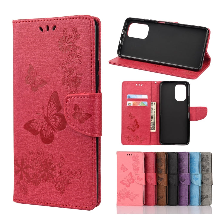 Butterflies Embossing Horizontal Flip Leather Case with Holder & Card Slots & Wallet, For Xiaomi Redmi Note 10S