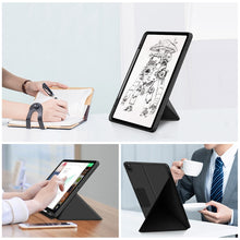 Load image into Gallery viewer, Cloth Texture Multi-folding Horizontal Flip PU Leather Shockproof Case with Holder &amp; Sleep / Wake-up Function, For iPad Pro 12.9 2022 / 2021