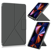 Load image into Gallery viewer, Cloth Texture Multi-folding Horizontal Flip PU Leather Shockproof Case with Holder &amp; Sleep / Wake-up Function, For iPad Pro 12.9 2022 / 2021