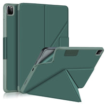 Load image into Gallery viewer, Cloth Texture Multi-folding Horizontal Flip PU Leather Shockproof Case with Holder &amp; Sleep / Wake-up Function, For iPad Pro 12.9 2022 / 2021