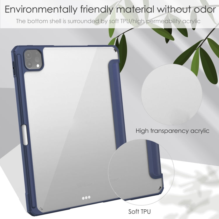 Three-folding Acrylic TPU + PU Leather Horizontal Flip Case with Holder & Pen Slot & Sleep / Wake-up Function, For iPad Pro 11 (2021/2020/2018)