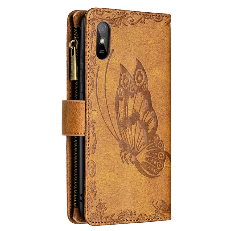 Flying Butterfly Embossing Pattern Zipper Horizontal Flip Leather Case with Holder & Card Slots & Wallet, For Xiaomi Redmi 9A, For Xiaomi Redmi 9C, For Xiaomi Redmi 9, For Xiaomi Redmi Note 10 Pro, For Xiaomi Redmi Note 9 Pro Max, For Xiaomi Redmi Note...