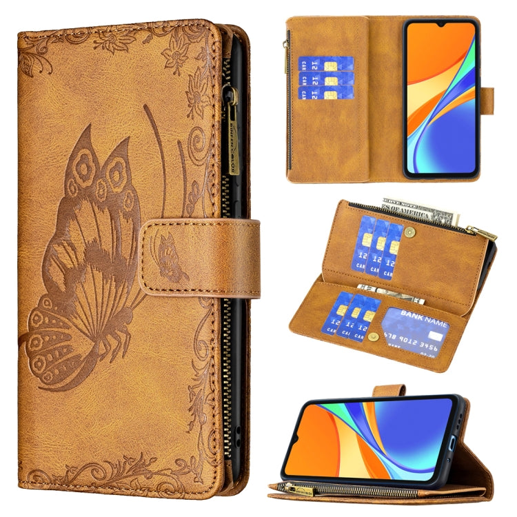 Flying Butterfly Embossing Pattern Zipper Horizontal Flip Leather Case with Holder & Card Slots & Wallet, For Xiaomi Redmi 9A, For Xiaomi Redmi 9C, For Xiaomi Redmi 9, For Xiaomi Redmi Note 10 Pro, For Xiaomi Redmi Note 9 Pro Max, For Xiaomi Redmi Note...