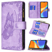 Load image into Gallery viewer, Flying Butterfly Embossing Pattern Zipper Horizontal Flip Leather Case with Holder &amp; Card Slots &amp; Wallet, For Xiaomi Redmi 9A, For Xiaomi Redmi 9C, For Xiaomi Redmi 9, For Xiaomi Redmi Note 10 Pro, For Xiaomi Redmi Note 9 Pro Max                       ...