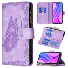Load image into Gallery viewer, Flying Butterfly Embossing Pattern Zipper Horizontal Flip Leather Case with Holder &amp; Card Slots &amp; Wallet, For Xiaomi Redmi 9A, For Xiaomi Redmi 9C, For Xiaomi Redmi 9, For Xiaomi Redmi Note 10 Pro, For Xiaomi Redmi Note 9 Pro Max                       ...