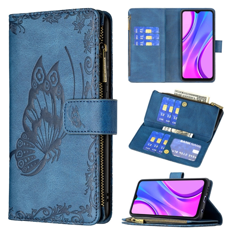 Flying Butterfly Embossing Pattern Zipper Horizontal Flip Leather Case with Holder & Card Slots & Wallet, For Xiaomi Redmi 9A, For Xiaomi Redmi 9C, For Xiaomi Redmi 9, For Xiaomi Redmi Note 10 Pro, For Xiaomi Redmi Note 9 Pro Max, For Xiaomi Redmi Note...