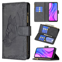 Load image into Gallery viewer, Flying Butterfly Embossing Pattern Zipper Horizontal Flip Leather Case with Holder &amp; Card Slots &amp; Wallet, For Xiaomi Redmi 9A, For Xiaomi Redmi 9C, For Xiaomi Redmi 9, For Xiaomi Redmi Note 10 Pro, For Xiaomi Redmi Note 9 Pro Max                       ...
