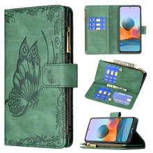 Load image into Gallery viewer, Flying Butterfly Embossing Pattern Zipper Horizontal Flip Leather Case with Holder &amp; Card Slots &amp; Wallet, For Xiaomi Redmi 9A, For Xiaomi Redmi 9C, For Xiaomi Redmi 9, For Xiaomi Redmi Note 10 Pro, For Xiaomi Redmi Note 9 Pro Max, For Xiaomi Redmi Note...