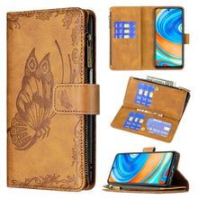 Load image into Gallery viewer, Flying Butterfly Embossing Pattern Zipper Horizontal Flip Leather Case with Holder &amp; Card Slots &amp; Wallet, For Xiaomi Redmi 9A, For Xiaomi Redmi 9C, For Xiaomi Redmi 9, For Xiaomi Redmi Note 10 Pro, For Xiaomi Redmi Note 9 Pro Max, For Xiaomi Redmi Note...