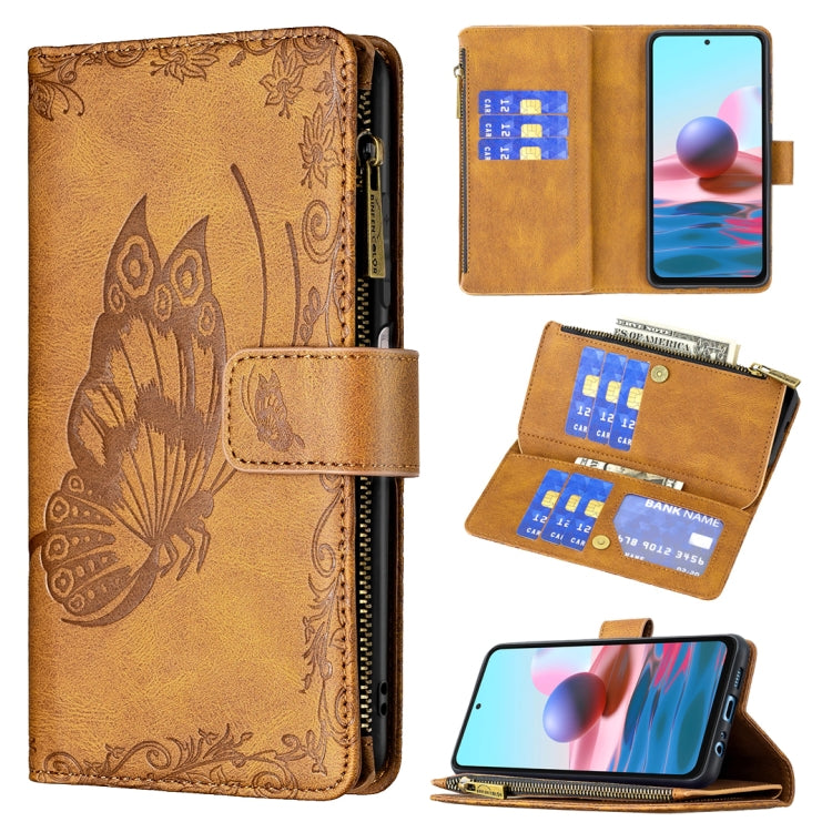 Flying Butterfly Embossing Pattern Zipper Horizontal Flip Leather Case with Holder & Card Slots & Wallet, For Xiaomi Redmi 9A, For Xiaomi Redmi 9C, For Xiaomi Redmi 9, For Xiaomi Redmi Note 10 Pro, For Xiaomi Redmi Note 9 Pro Max, For Xiaomi Redmi Note...