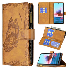Load image into Gallery viewer, Flying Butterfly Embossing Pattern Zipper Horizontal Flip Leather Case with Holder &amp; Card Slots &amp; Wallet, For Xiaomi Redmi 9A, For Xiaomi Redmi 9C, For Xiaomi Redmi 9, For Xiaomi Redmi Note 10 Pro, For Xiaomi Redmi Note 9 Pro Max, For Xiaomi Redmi Note...