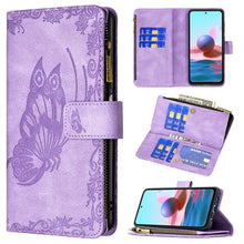 Load image into Gallery viewer, Flying Butterfly Embossing Pattern Zipper Horizontal Flip Leather Case with Holder &amp; Card Slots &amp; Wallet, For Xiaomi Redmi 9A, For Xiaomi Redmi 9C, For Xiaomi Redmi 9, For Xiaomi Redmi Note 10 Pro, For Xiaomi Redmi Note 9 Pro Max, For Xiaomi Redmi Note...