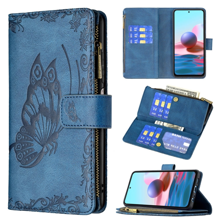 Flying Butterfly Embossing Pattern Zipper Horizontal Flip Leather Case with Holder & Card Slots & Wallet, For Xiaomi Redmi 9A, For Xiaomi Redmi 9C, For Xiaomi Redmi 9, For Xiaomi Redmi Note 10 Pro, For Xiaomi Redmi Note 9 Pro Max, For Xiaomi Redmi Note...