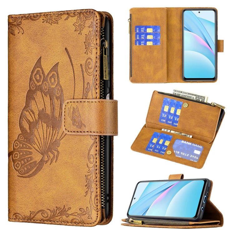 Flying Butterfly Embossing Pattern Zipper Horizontal Flip Leather Case with Holder & Card Slots & Wallet, For Xiaomi Redmi 9A, For Xiaomi Redmi 9C, For Xiaomi Redmi 9, For Xiaomi Redmi Note 10 Pro, For Xiaomi Redmi Note 9 Pro Max, For Xiaomi Redmi Note...