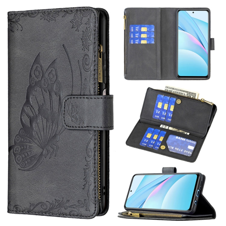 Flying Butterfly Embossing Pattern Zipper Horizontal Flip Leather Case with Holder & Card Slots & Wallet, For Xiaomi Redmi 9A, For Xiaomi Redmi 9C, For Xiaomi Redmi 9, For Xiaomi Redmi Note 10 Pro, For Xiaomi Redmi Note 9 Pro Max, For Xiaomi Redmi Note...