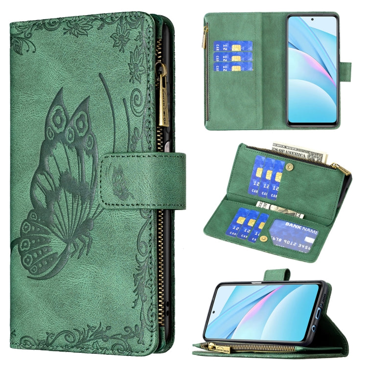 Flying Butterfly Embossing Pattern Zipper Horizontal Flip Leather Case with Holder & Card Slots & Wallet, For Xiaomi Redmi 9A, For Xiaomi Redmi 9C, For Xiaomi Redmi 9, For Xiaomi Redmi Note 10 Pro, For Xiaomi Redmi Note 9 Pro Max, For Xiaomi Redmi Note...