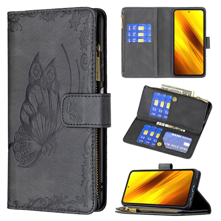 Flying Butterfly Embossing Pattern Zipper Horizontal Flip Leather Case with Holder & Card Slots & Wallet, For Xiaomi Redmi 9A, For Xiaomi Redmi 9C, For Xiaomi Redmi 9, For Xiaomi Redmi Note 10 Pro, For Xiaomi Redmi Note 9 Pro Max, For Xiaomi Redmi Note...