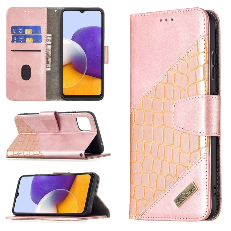 Matching Color Crocodile Texture Horizontal Flip PU Leather Case with Wallet & Holder & Card Slots, For Nokia G20, For Samsung Galaxy A22 5G
