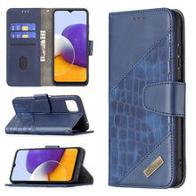 Load image into Gallery viewer, Matching Color Crocodile Texture Horizontal Flip PU Leather Case with Wallet &amp; Holder &amp; Card Slots, For Nokia G20, For Samsung Galaxy A22 5G