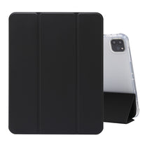 Load image into Gallery viewer, Three-folding Electric Pressed Skin Texture Horizontal Flip Shockproof Transparent TPU + PU Leather Case with Holder &amp; Pen Slot &amp; Sleep / Wake-up Function, For iPad Pro 11 (2021)