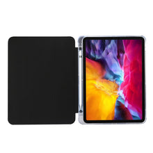 Load image into Gallery viewer, Three-folding Electric Pressed Skin Texture Horizontal Flip Shockproof Transparent TPU + PU Leather Case with Holder &amp; Pen Slot &amp; Sleep / Wake-up Function, For iPad Pro 11 (2021)