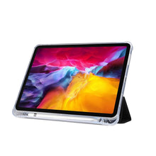 Load image into Gallery viewer, Three-folding Electric Pressed Skin Texture Horizontal Flip Shockproof Transparent TPU + PU Leather Case with Holder &amp; Pen Slot &amp; Sleep / Wake-up Function, For iPad Pro 11 (2021)